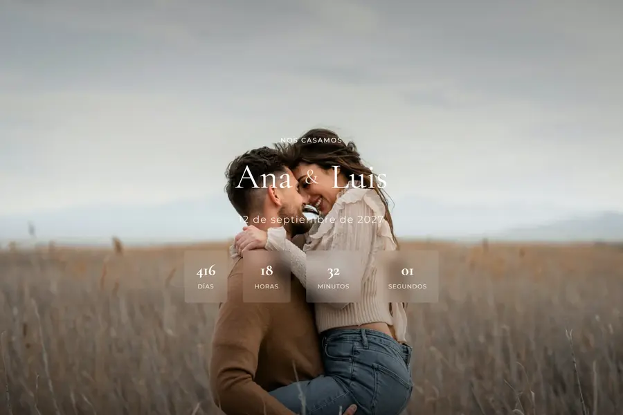 Web de boda en el estilo Aurora