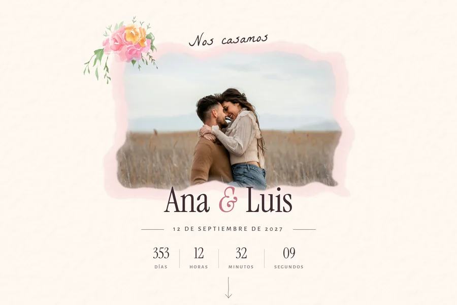 Web de boda en el estilo Bloom