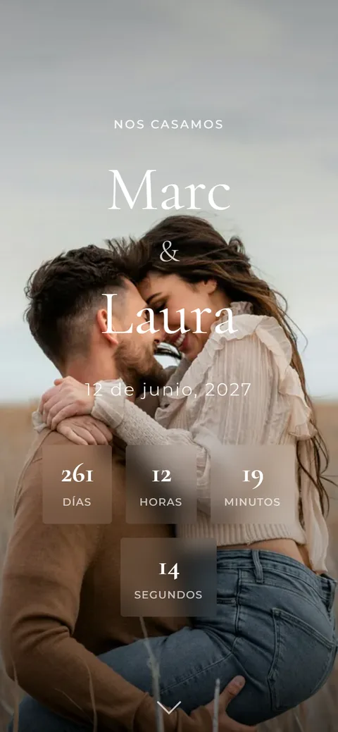 Estilo Aurora para web de boda de NUO