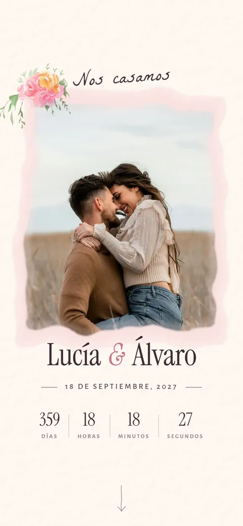 Plantilla Bloom — web de boda en acuarela