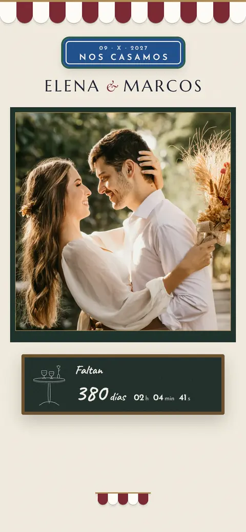 Estilo Marais — invitación de boda digital