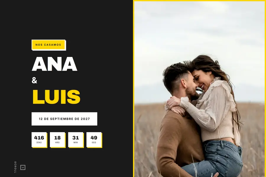 Web de boda en el estilo Slate